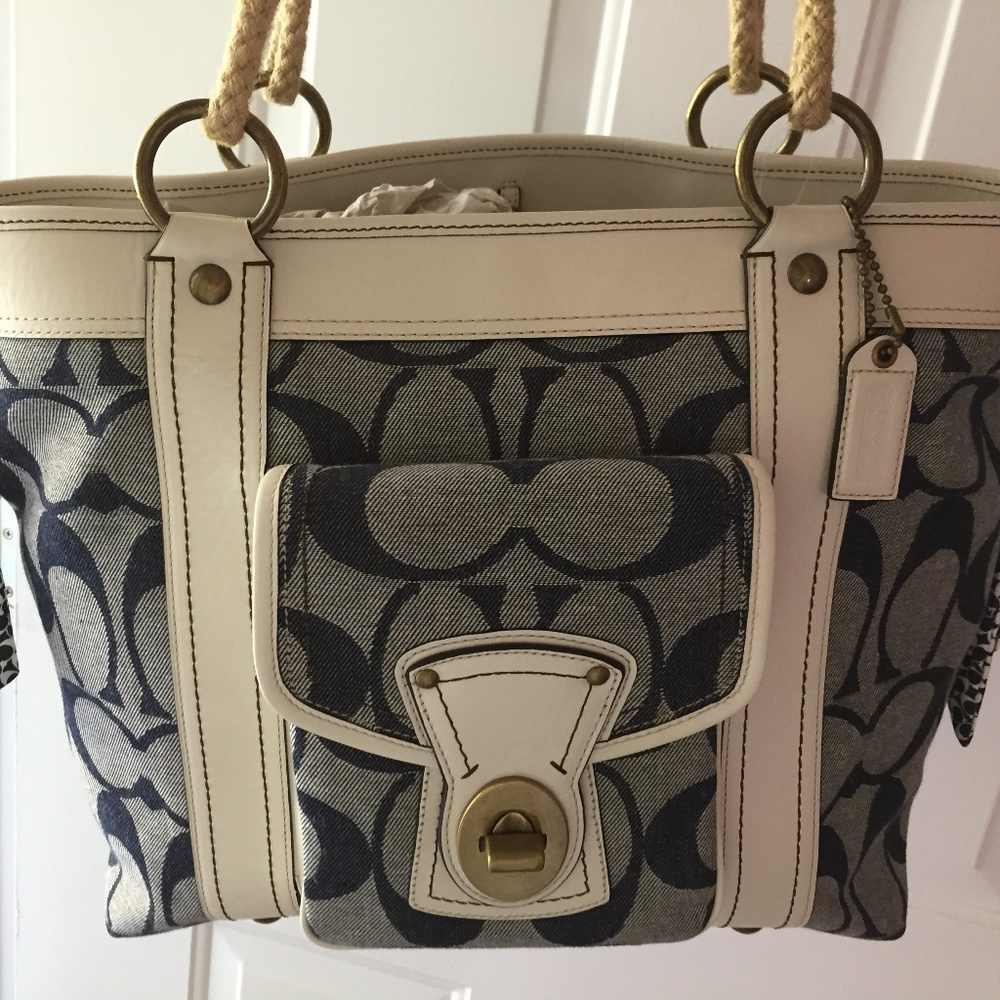 Coach Resort Denim Weekend Tote.